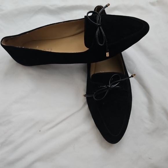 Talbots Francesca Driving  Black Suede Bow Slip On Loafers. - Picture 2 of 8